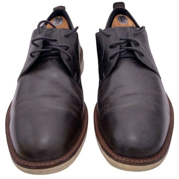 Ecco Shoes Men's 12-12.5 EU 46 Brown Leather Comfort Lace Up Loafer - Picture 5 of 8